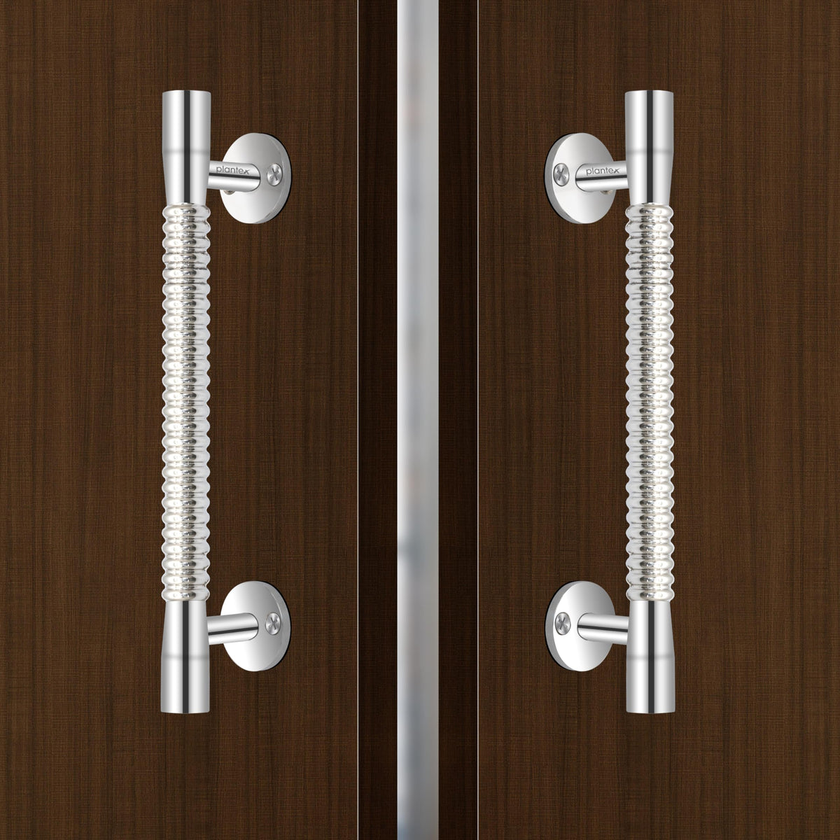 Plantex Main Door Handle/8 Inch Pooja Room Pull Push Handle/Door Handle for Main Door - Pack of 2 (S-141,Chrome) - 3 Years Warranty