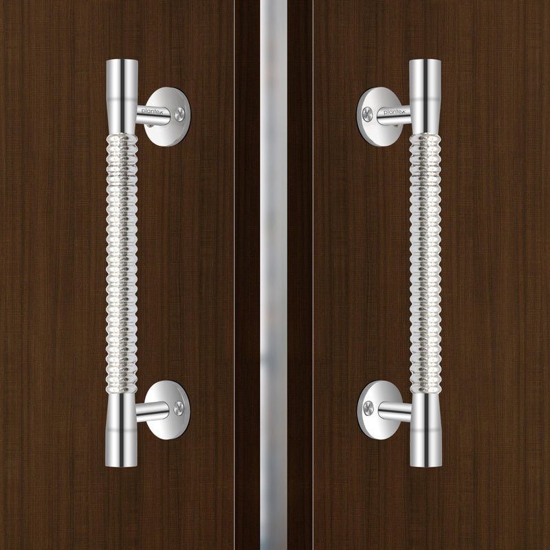 Plantex Main Door Handle/8 Inch Pooja Room Pull Push Handle/Door Handle for Main Door - Pack of 2 (S-141,Chrome) - 3 Years Warranty-1