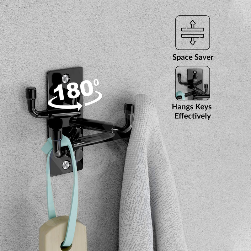 Plantex Hook for Wall/Stainless Steel Flexible Hook/Hanging Hook for Bathroom/Clothes Hanger - Pack of 4 (Black)-4