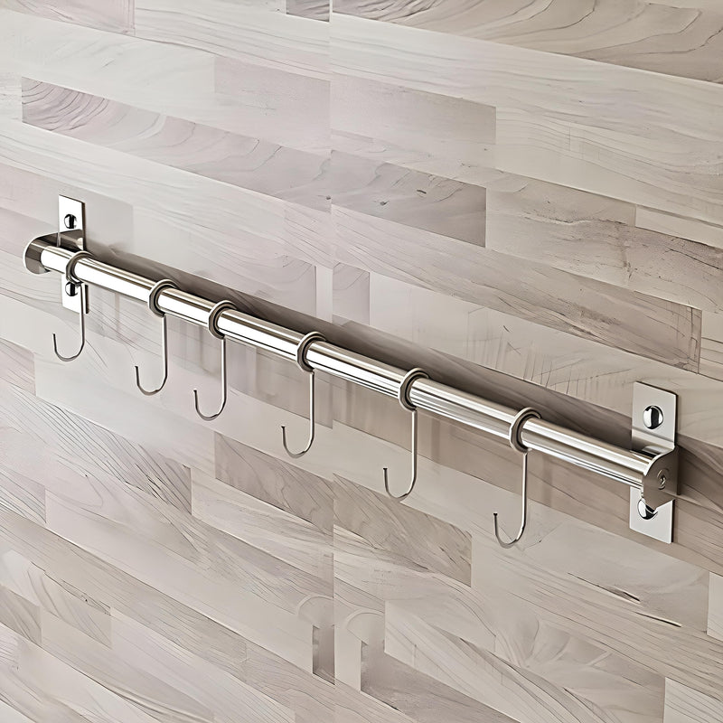 Plantex Anti Rust 304 Grade Stainless Steel Hook Hanger Rail/Clothes Hanger for Wall/Hook Rail for Bathroom and Kitchen (Silver)-1