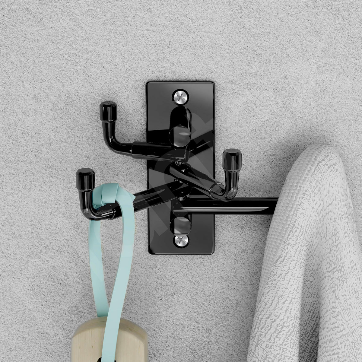 Plantex Hook for Wall/Stainless Steel Flexible Hook/Hanging Hook for Bathroom/Clothes Hanger - Pack of 3 (Black)-5