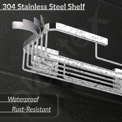 Plantex Bathroom Shelf for Wall/304 Grade Stainless Steel Multi-Purpose Shelf/Spice Rack for Kitchen/Wall Mount Storage Rack/Bathroom Accessories-Pack of 1 (2111, Chrome)-2