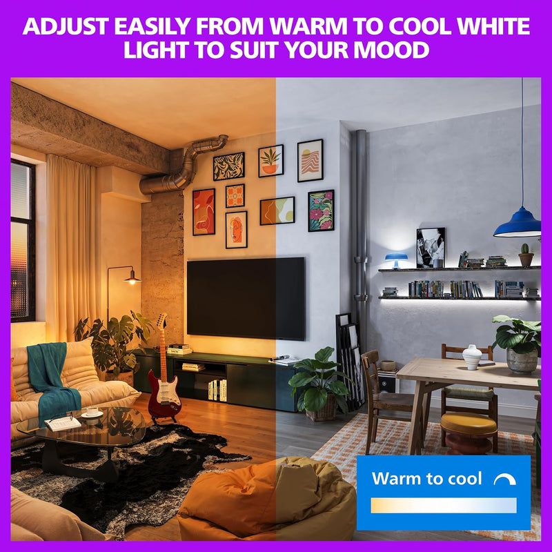 Philips Wiz connected 2 Pack A19 LED Wi-Fi Smart Bulb FULL COLOR 800 Lumens Dimmable 60w equivalent (Pack of 2)