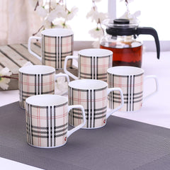 Clay Craft Fine Ceramic Printed Coffee/Tea Mug Set of 6 - 180 ml each