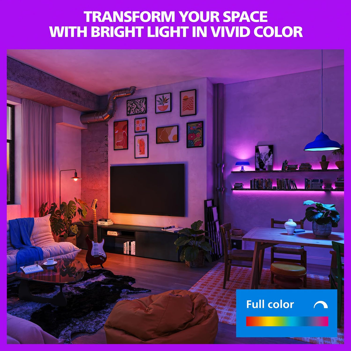 Philips Wiz connected 2 Pack A19 LED Wi-Fi Smart Bulb FULL COLOR 800 Lumens Dimmable 60w equivalent (Pack of 2)