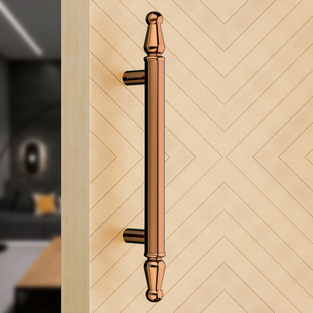 Plantex Premium Main Door Handle/14 Inch Door Handle for Main Door/Pull-Push Door Handle for Home/Office/Hotel- Pack of 1 (PVD Rose Gold) - 3 Years Warranty