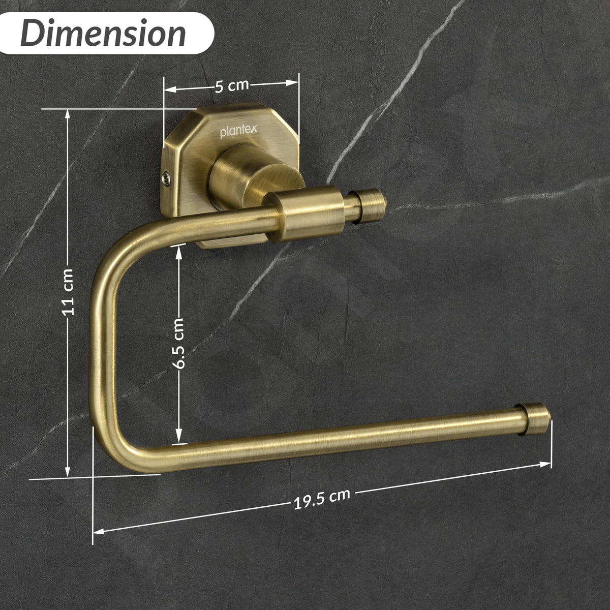 Plantex 304 Grade Stainless Steel Napkin Holder/Towel Hanger/Napkin Ring for Wash Basin/Towel Holder for Kitchen/Bathroom Accessories - Nipron (Brass Antique)-2