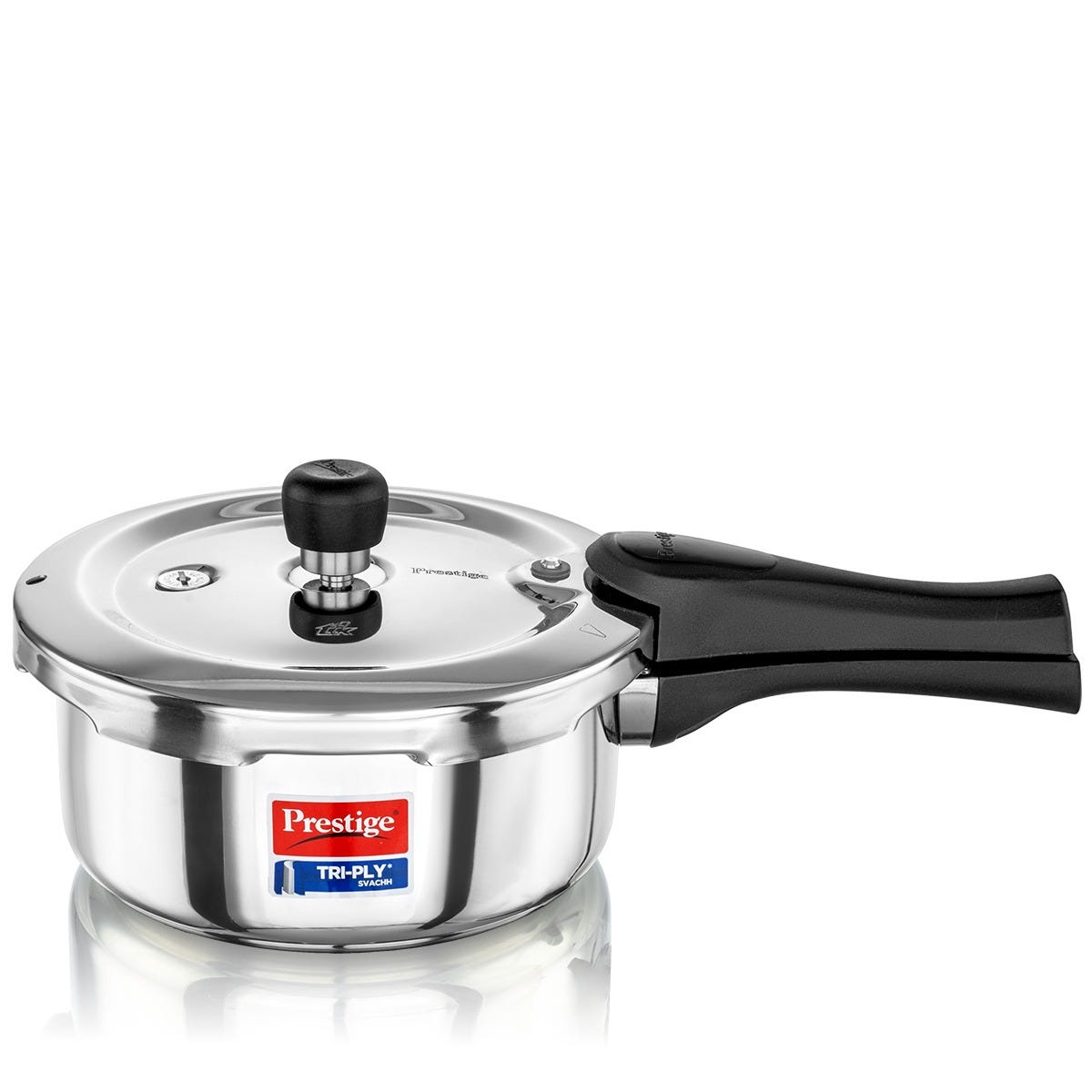 Prestige TRIPLY Splendid 4 Pc Cookware Set: Fry Pan 24cm, Kadai 24cm, Sauce Pan 16cm, SS Lid 24cm, 15Y Warranty + Prestige Svachh Triply Outer Lid Pressure Cooker, Deep Lid Spillage Control, 2 Litre