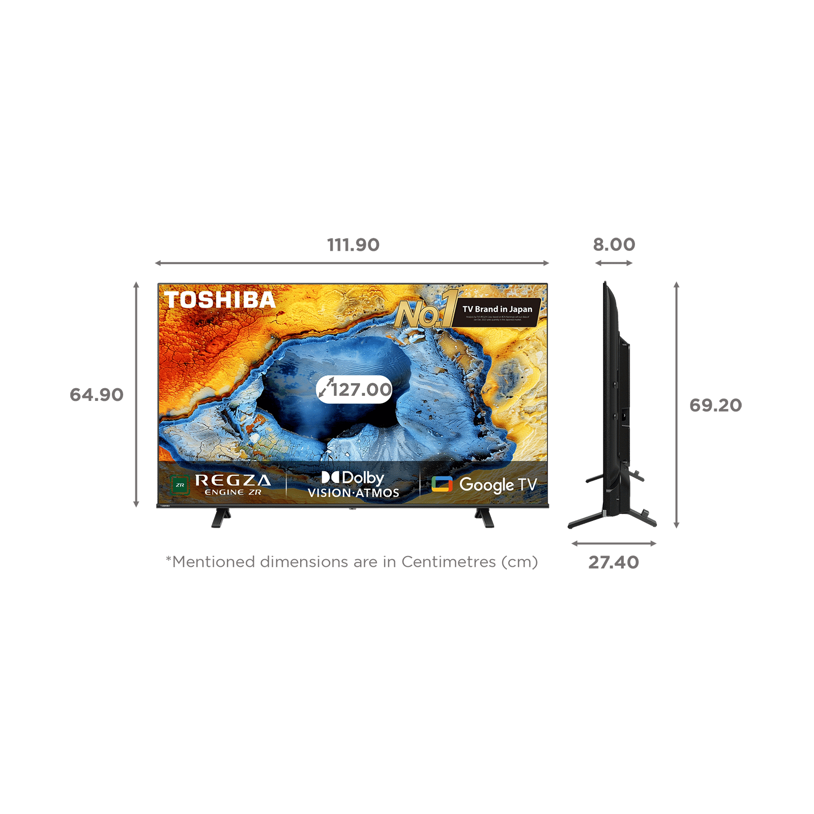 TOSHIBA C350NP 127 cm (50 inch) 4K Ultra HD LED Google TV with Regza Engine 4K (2024 model)