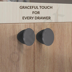 Plantex Knobs for Drawer/Knobs for Cabinets/Pull-Push Knobs for Kitchen,Bedroom Drawer & Wardrobe - Pack of 4 (Satin Black & Black)-2