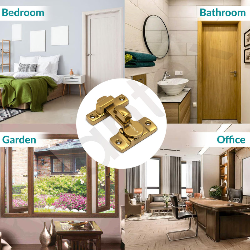 Plantex Door Latch for Balcony/Bathroom/Bedroom/Garden/Sliding Gate - Baby Latch Lock/Chitkani/Back Stopper - (PVD Gold)-6