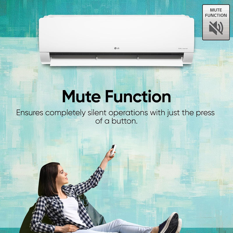 LG 1 Ton 5 Star AI Dual Inverter Split Ac (Copper, Super Convertible 6-In-1 Cooling, 4 Way Swing, HD Filter with Anti-Virus Protection, Faster Cooling & Energy Saving, TS-Q14YNZE, White)