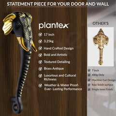 Plantex Premium Main Door Handle/17- inches Door Handle for Main Door/Pull Push Handle/Door and Home Decore Ganesh Shape Design/3 Years Warranty Pack of 1 (677- Brass Antique Finish)-5