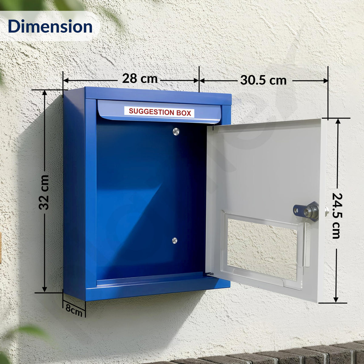 Plantex All in One Multipurpose Letter Box/Suggestion Box for Office/Post Box for Home gate/Donation Box/Complaint Box/with Lock - Pack of 10 (Blue & Ivory)-2