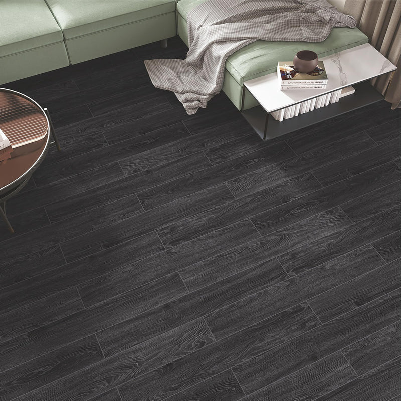 Plantex SPC Tiles for Floors/Interlocking Sound Insulated Floor Tiles/Click N Lock Wooden Flooring for Livingroom/Kitchen - 30 Square Feet/10 Tiles,Obsidian Noir-DIY Installation(Water&Fire Resistant)-1