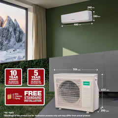 O General GENERAL 1.5Ton BEE 2026 4 Star Rated,Hot & Cold Inverter Split AC(ASGG18KJTA-B,White,Copper,5280W,15m Long Reach Airflow,4 Way Swing,-15°C~55°C)-6