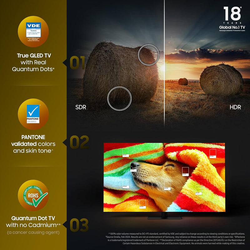 Samsung 138 cm (55 inches) QE1D Series 4K Ultra HD QLED Smart TV QA55QE1DAULXL (Black)