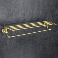 Plantex 304 Grade Stainless Steel Bathroom Accessories Set of 3 - Towel Stand/Napking Hanger/Dual Soap Holder for Bathroom - Skyllo (Brass Antique)-3