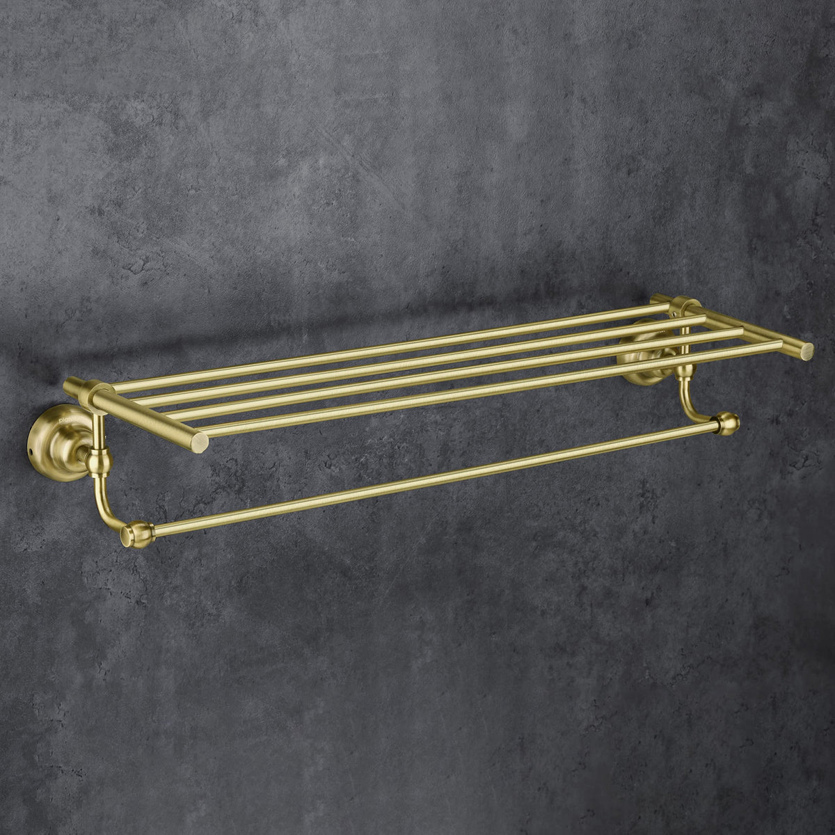Plantex 304 Grade Stainless Steel Bathroom Accessories Set of 3 - Towel Stand/Napking Hanger/Dual Soap Holder for Bathroom - Skyllo (Brass Antique)-3