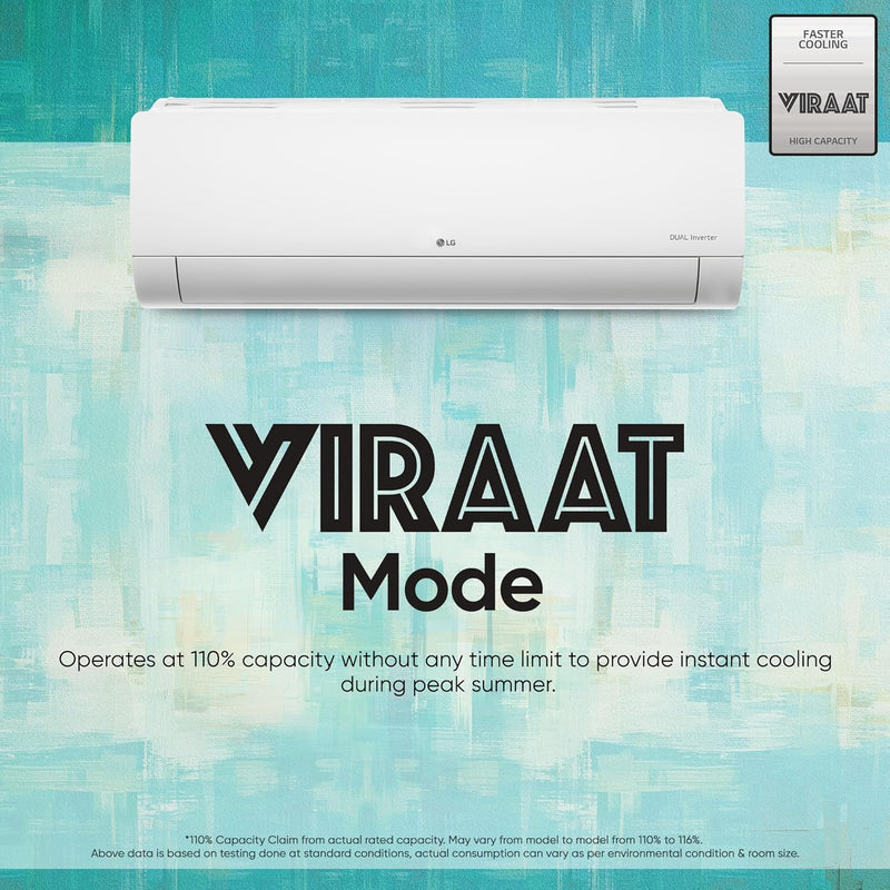 LG 1 Ton 5 Star AI Dual Inverter Split Ac (Copper, Super Convertible 6-In-1 Cooling, 4 Way Swing, HD Filter with Anti-Virus Protection, Faster Cooling & Energy Saving, TS-Q14YNZE, White)