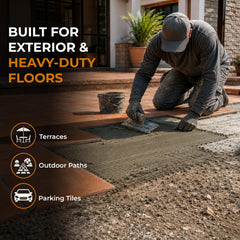 Plantex Lexora Tile Adhesive for Terracotta/Ceramic & Quarry Tiles/Polymer Modified Cement Adhesive for Floor & Wall Tiles Fixing/ Kitchen & Bathroom‚ Use - 20kg (LX-01, Grey)-3