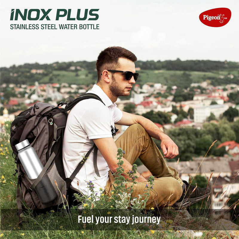 Pigeon by Stovekraft Inox Hydra Plus Stainless Steel Drinking Water Bottle 900 ml - Silver (1 year Warranty)
