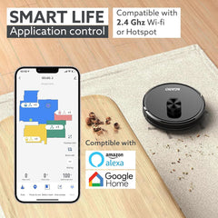 AGARO Alpha Robot Vacuum Cleaner, Brush, Dry Vacuum & Wet Mop, Automatic Cleaning, Upto 3200Pa Strong Suction, Rechargeable, App Control, Lidar Navigation, Editable Map to Clean, Hard Floor & Carpet