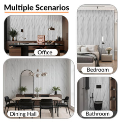 Plantex PVC Wall Panel/Louvers Panel for Wall/3d Wall Panel for Interior Wall Decor/Eco-Friendly Fluted Panel for Wall/- Pack of 3 Covers - 30 Sq.Ft (White & Black, 1ft x 10Ft)-6