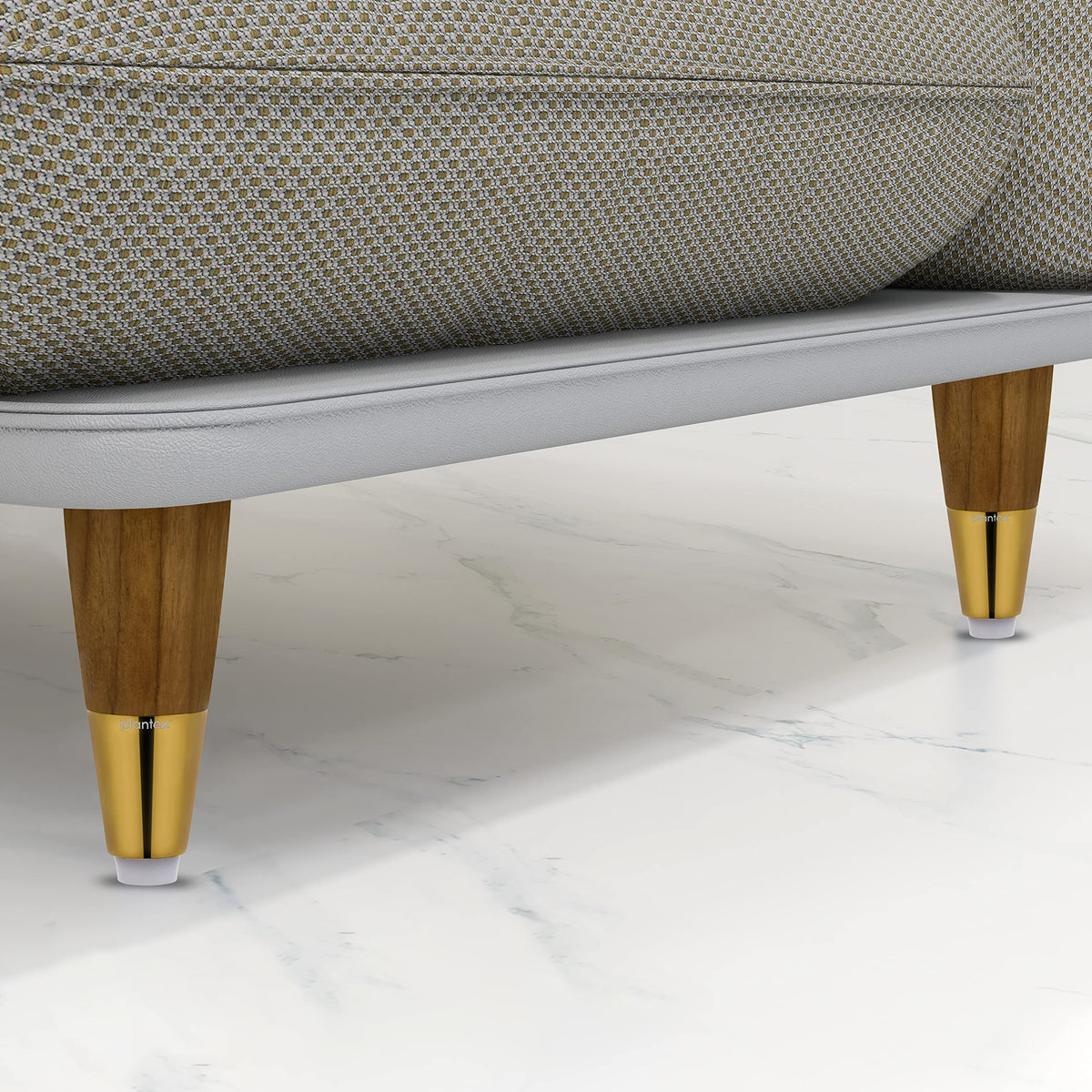 Plantex Heavy Duty Round 4 inch Spare Sofa Legs for Bed Furniture/Sofa Legs for Furniture Fitting/Table Legs/Sofa Leg Set of 2 pcs (Gold Finish) (Model APS-DTS-55)-2