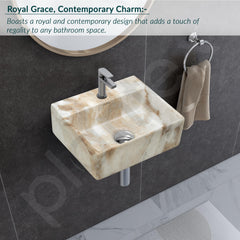Plantex Ceramic Wash Basin for Bathroom/Square Wall Hung Basin/Bathroom Sink/Washbasin for Restaurant/Hotel (13 x 12 x 5 Inch)-2