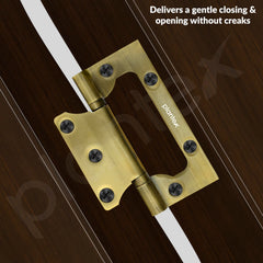Plantex Stainless Steel Butterfly Hinges for Door/4 Inch x 14 Gauge Hinge/2.5 mm Door Hinge for Home/Office/Hotel/Non-Mortise Hinges - Pack of 1 (Brass Antique)-2