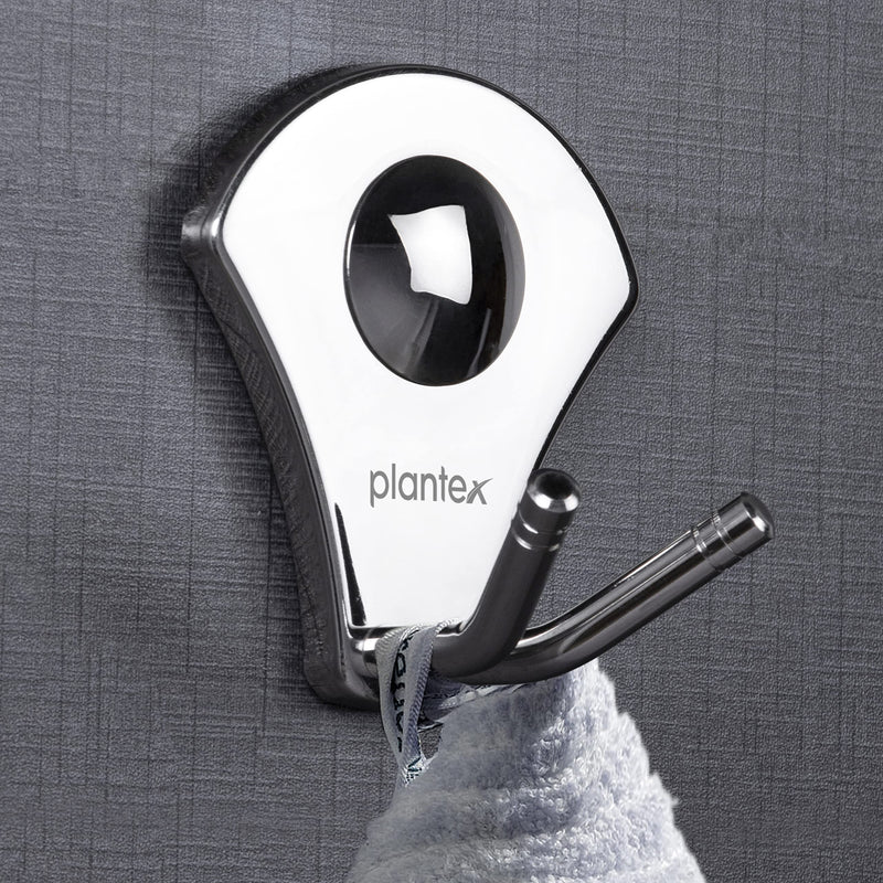 Plantex Royal Stainless Steel Robe Hook Cloth-Towel Hanger (Silver, Chrome)-1