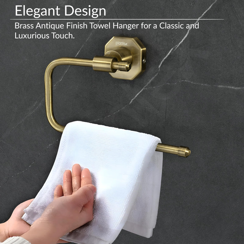 Plantex 304 Grade Stainless Steel Napkin Holder/Towel Hanger/Napkin Ring for Wash Basin/Towel Holder for Kitchen/Bathroom Accessories - Nipron (Brass Antique)-5