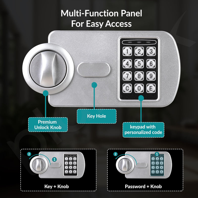 Plantex 23 Litre Safe Locker for Home/Electronic Safety Locker with Master & User PIN Code Access with Emergency Key/Hotel Safe Box/2 Years Warranty By Plantex - Black-5
