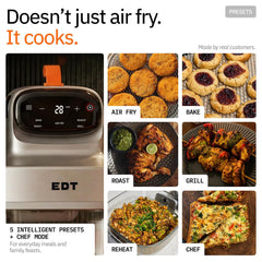 EDT Luma PureGlass™ 4.5L + 2.5L Dual Bowl Air Fryer Oven | ZERO COATING,100% Toxin Free, No Ceramic, PFAS, PTFE, PFOA | 6-in-1 Multi Function | 1500W | NutriRetain™
