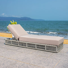 Vera Outdoor Swimming Poolside Lounger (Grey) Braided & Rope