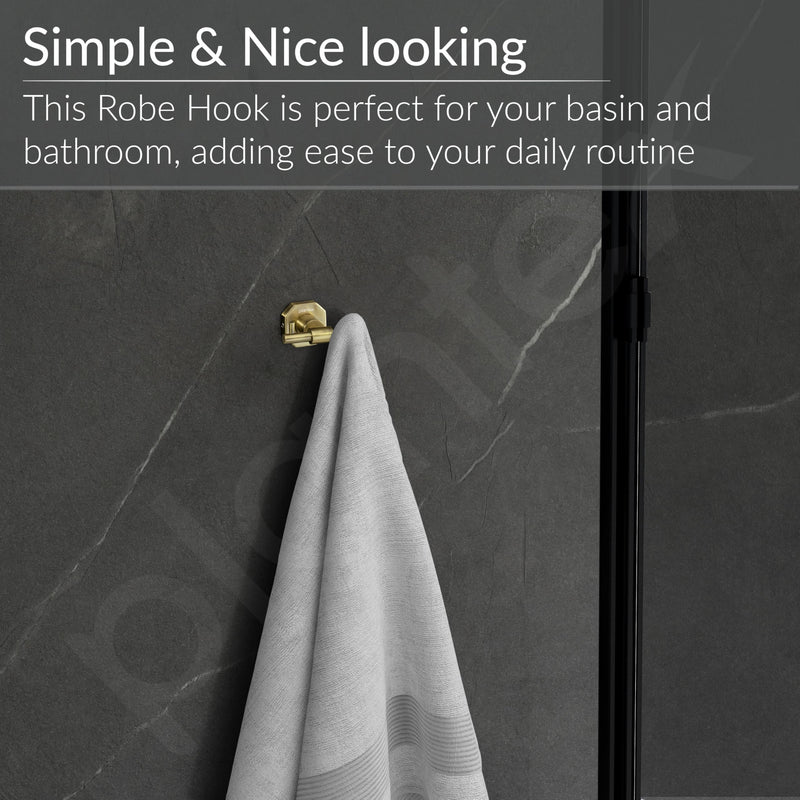 Plantex 304 Grade Stainless Steel Robe Hook/Cloth Holder/Towel Hanger/Bathroom Accessories - Nipron (Brass Antique)-5