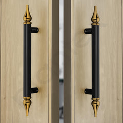 Plantex Heavy Duty Door Handle/14 Inch Main Door Handle/Pull-Push Door Handle/Door & Home Decor - Pack of 2 (Black and Gold)-6