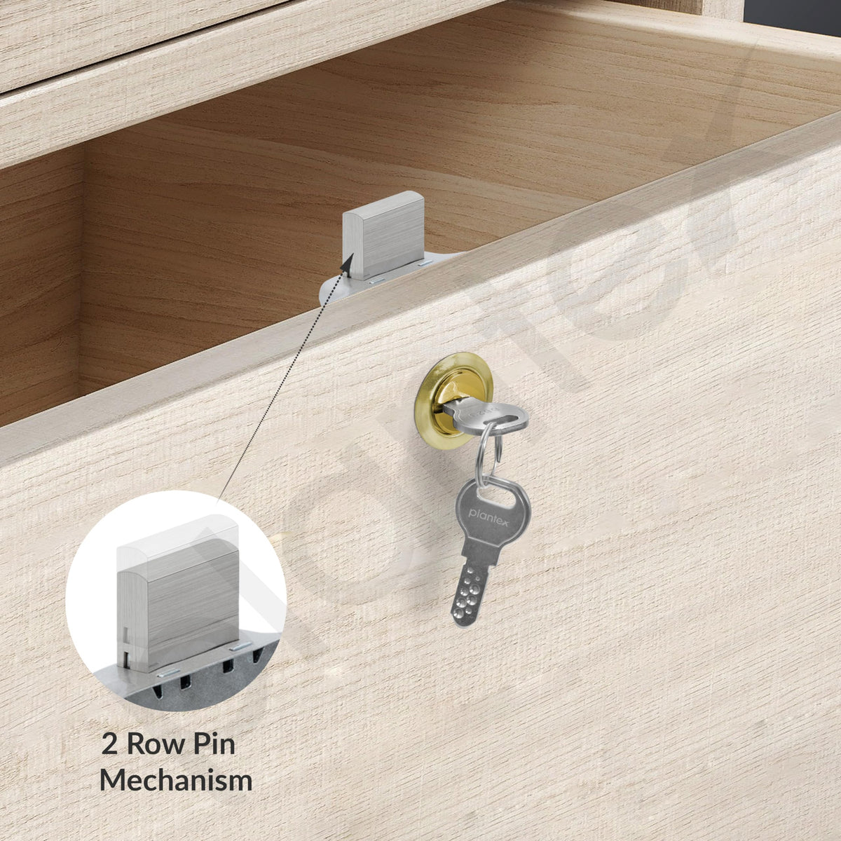 Plantex Drawer Lock/20mm Brass Lock for Cupboard/Multipurpose Cupboard Lock with Key for Home/Office - Pack of 1 (Gold)-2