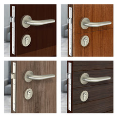 Plantex Triple Security Door Lock for Home/Main Door Lock Set with 3 Years of Warranty/Mortise Lock for Door with Brass Lock Body & Cylinder(7077 - Satin White & Chrome Finish)-6