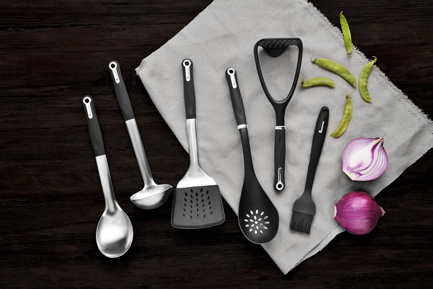 BERGNER Master Pro Non-Stick Slotted Turner Spatula with Silicone Cover (Black), Standard