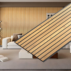 Plantex PVC 3D Fluted Wall Panels for Home Decor/Louvers Wall Panel 10 Feet/Eco-Friendly PVC Panels/Pack of 10 Covers 100 Sq. Ft (Golden Oak - 9G)-1