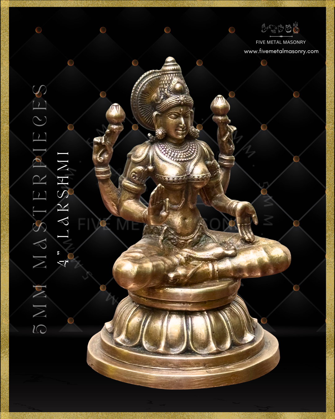 Lakshmi Panchaloha Bronze Icon - 4"-  Masterpieces Collection