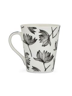 Ceramic Black & White Monochrome Mug and Bowl Snack Set (2 Mugs + 1 Bowl) (MC719)