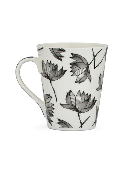 Ceramic Black & White Monochrome Mug and Bowl Snack Set (2 Mugs + 1 Bowl) (MC719)