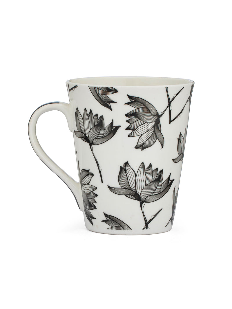 Ceramic Black & White Monochrome Mug and Bowl Snack Set (2 Mugs + 1 Bowl) (MC719)