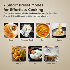 Prestige PIC 6.1 V3 2200W Induction Cooktop, Whistle Counter, 4KV Surge Protection, 7 Indian Menus + Prestige TRIPLY Splendid 4 Pc Cookware Set: Fry Pan 22cm, Kadai 22cm, Saucepan 14cm, SS Lid 24cm