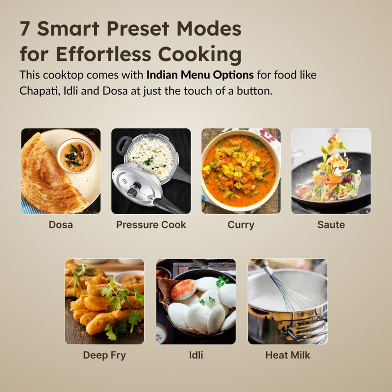 Prestige PIC 6.1 V3 2200W Induction Cooktop, Whistle Counter, 4KV Surge Protection, 7 Indian Menus + Prestige TRIPLY Splendid 4 Pc Cookware Set: Fry Pan 22cm, Kadai 22cm, Saucepan 14cm, SS Lid 24cm
