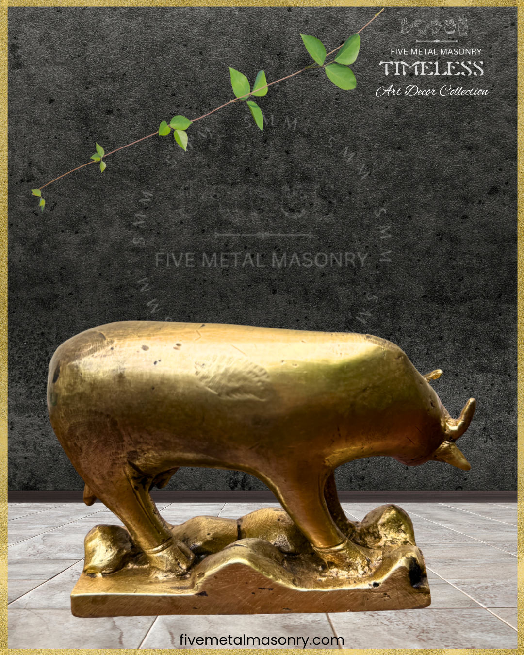 Gauḥ : பசு : Cow Panchaloha Bronze Icon - 4" - Timeless Collection