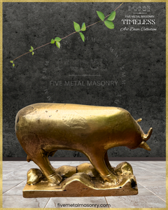 Gauḥ : பசு : Cow Panchaloha Bronze Icon - 4" - Timeless Collection
